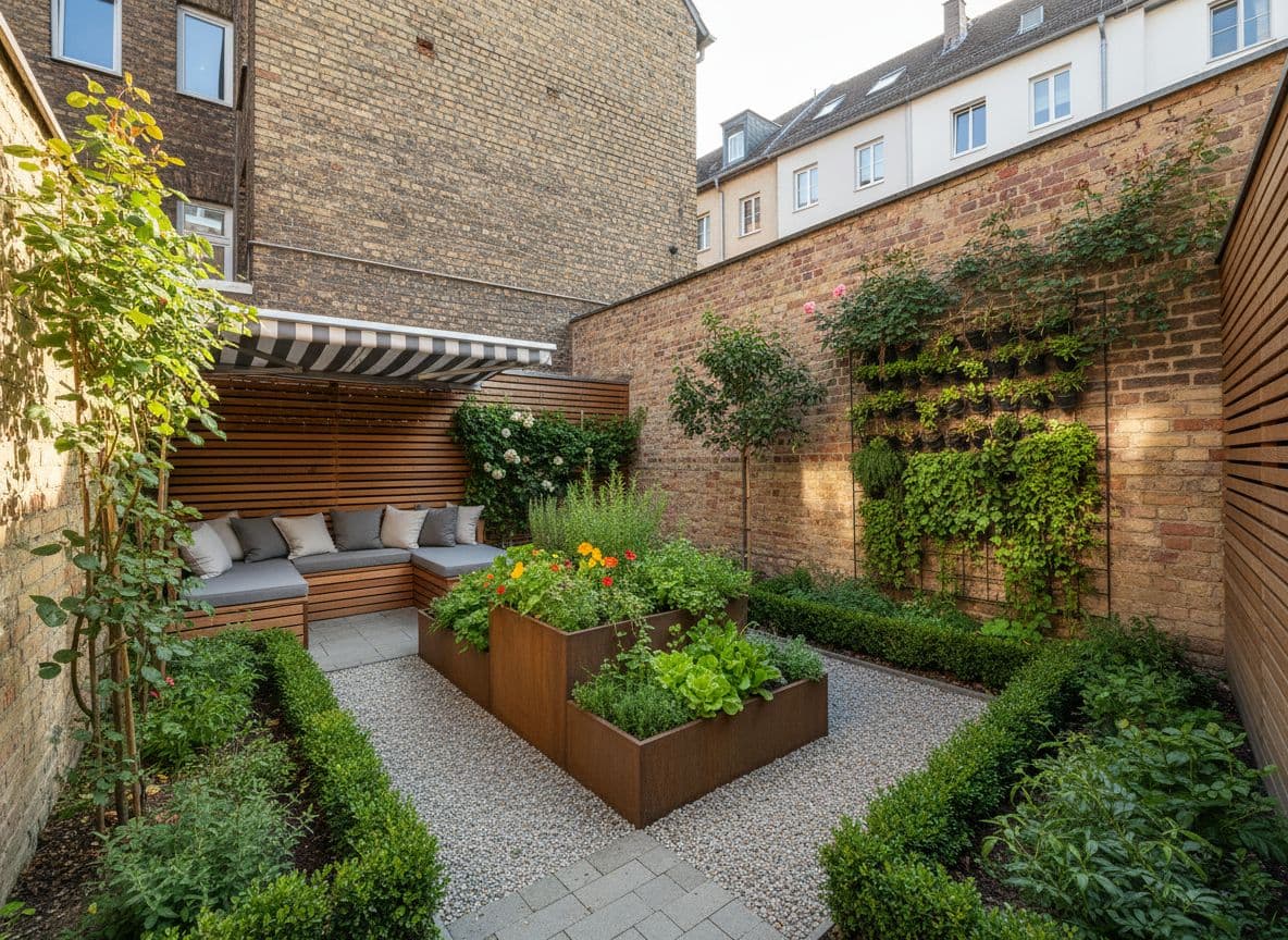 Kleiner vorhandener Garten als Ausgangspunkt für KI Gartengestaltung