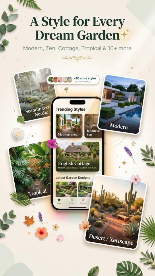 FlorAI App Screenshot: KI Gartengestaltung auf dem iPhone